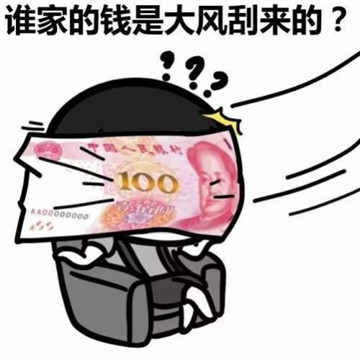 抖音我的钱虽然不是大风刮来的但是大风刮走的表情包