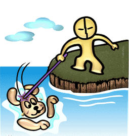 疯狂猜成语一条狗在水里一个人站在岸上拿棍子打是什么