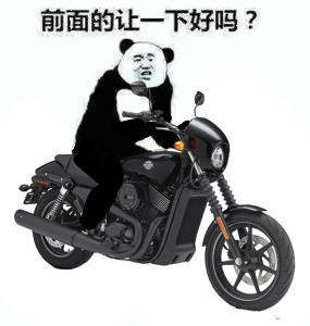 熊猫头骑车表情包无水印版